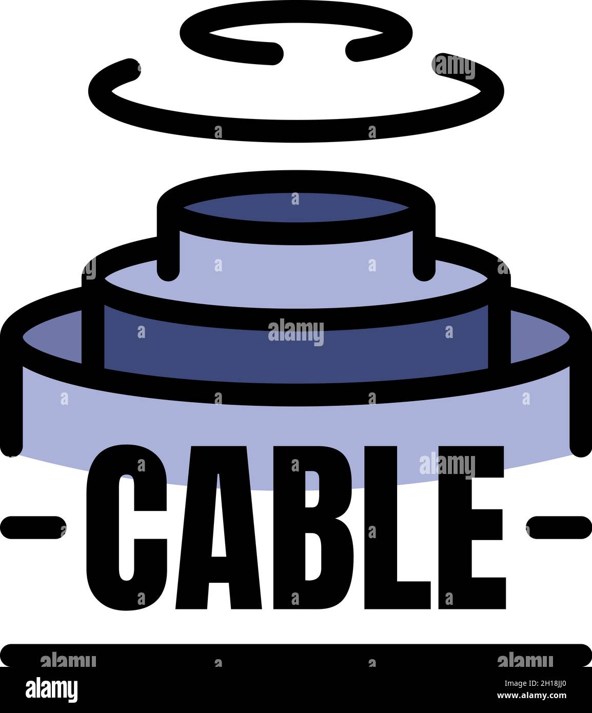 Fiber optic cable structure icon. Outline fiber optic cable structure ...
