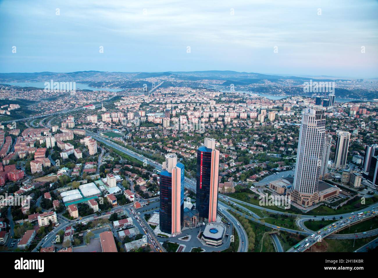 Istanbul,Turkey - 04-12-2013:Istanbul view from the terrace of the sapphire tower. Stock Photo