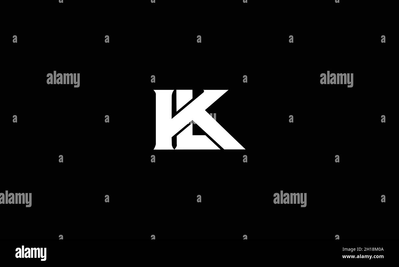 LETTERS LK LOGO DESIGN WITH NEGATIVE SPACE EFFECT FOR ILLUSTRATION USE Stock Vector