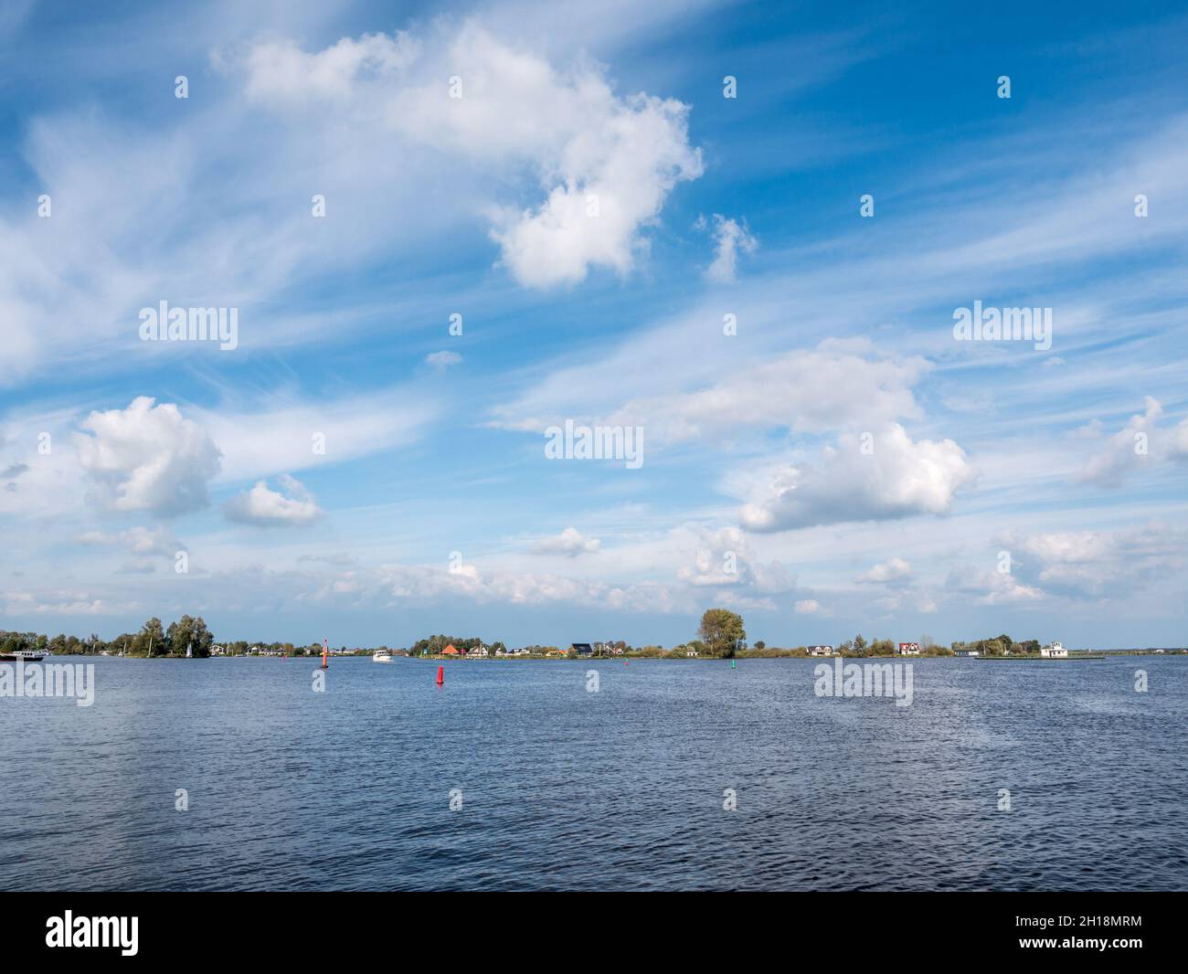Pikmeer lake in Grouw, one of many Frisian lakes in Friesland, Netherlands Stock Photo