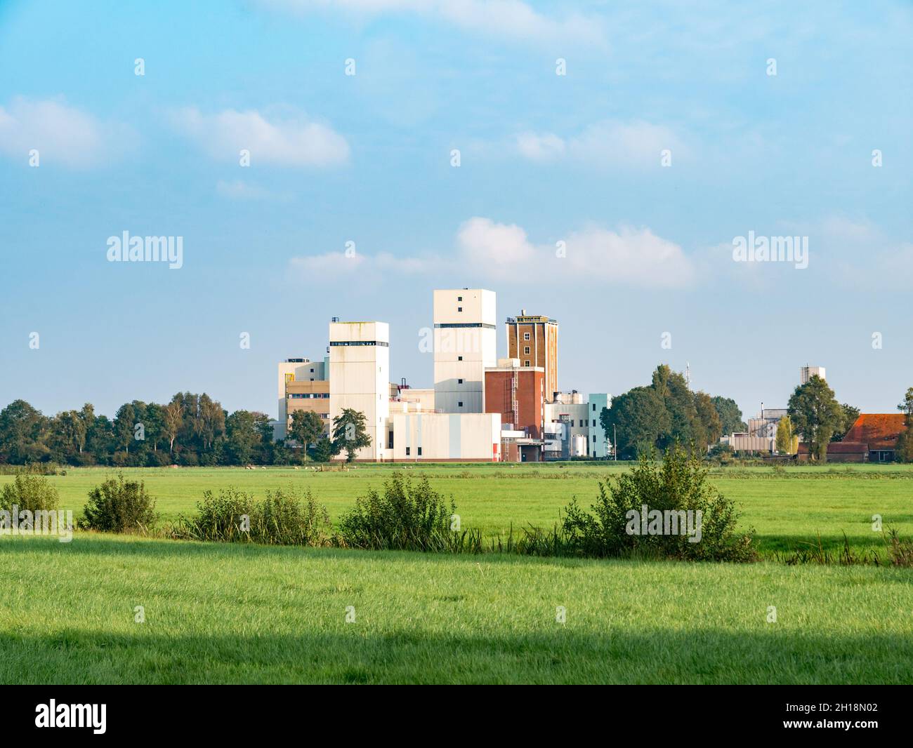 Buildings of Douwe Egberts coffee, tea and tobacco factory in Joure, Friesland, Netherlands Stock Photo