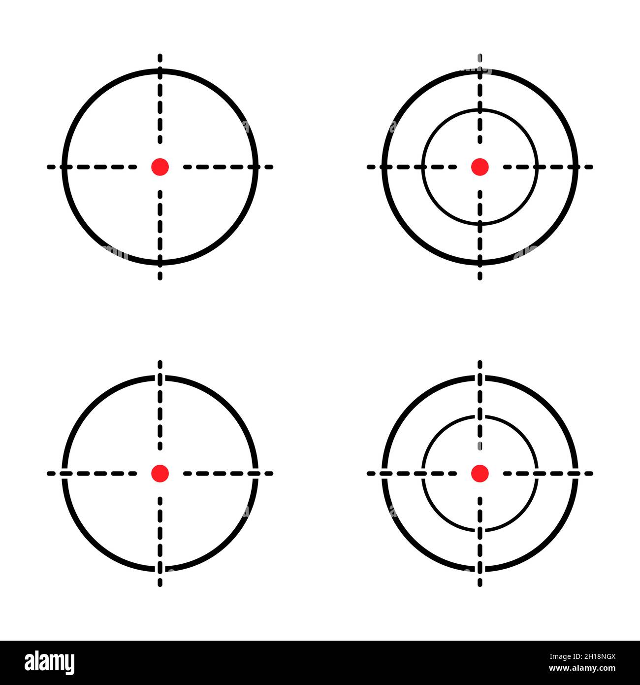 Set of Sight gun vector icon. Modern target illustration of crosshair ...