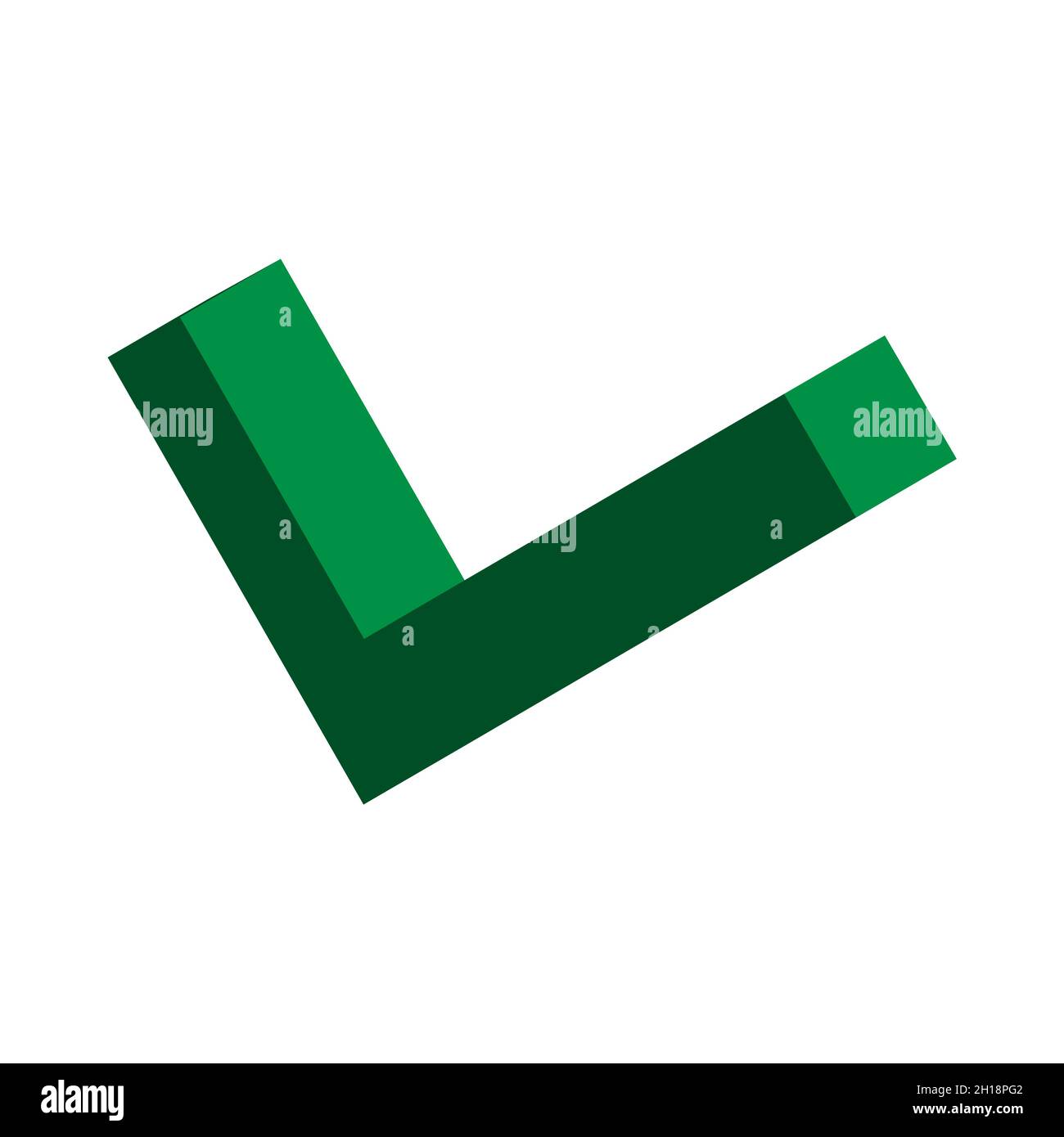 Check isometric mark, tick icon, succes - yes vector illustration isolated on background, vote positive . Stock Vector