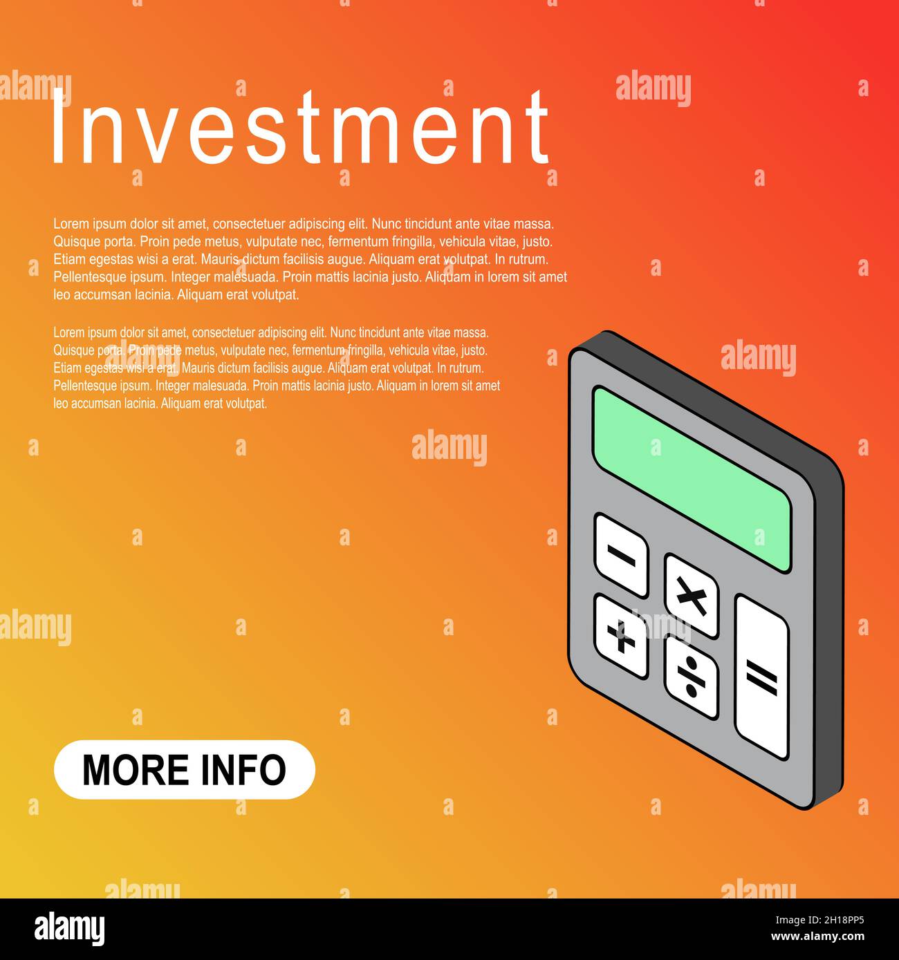 3D Calculator icon, mathematics web button vector illustration. Internet website finance technology design . Stock Vector