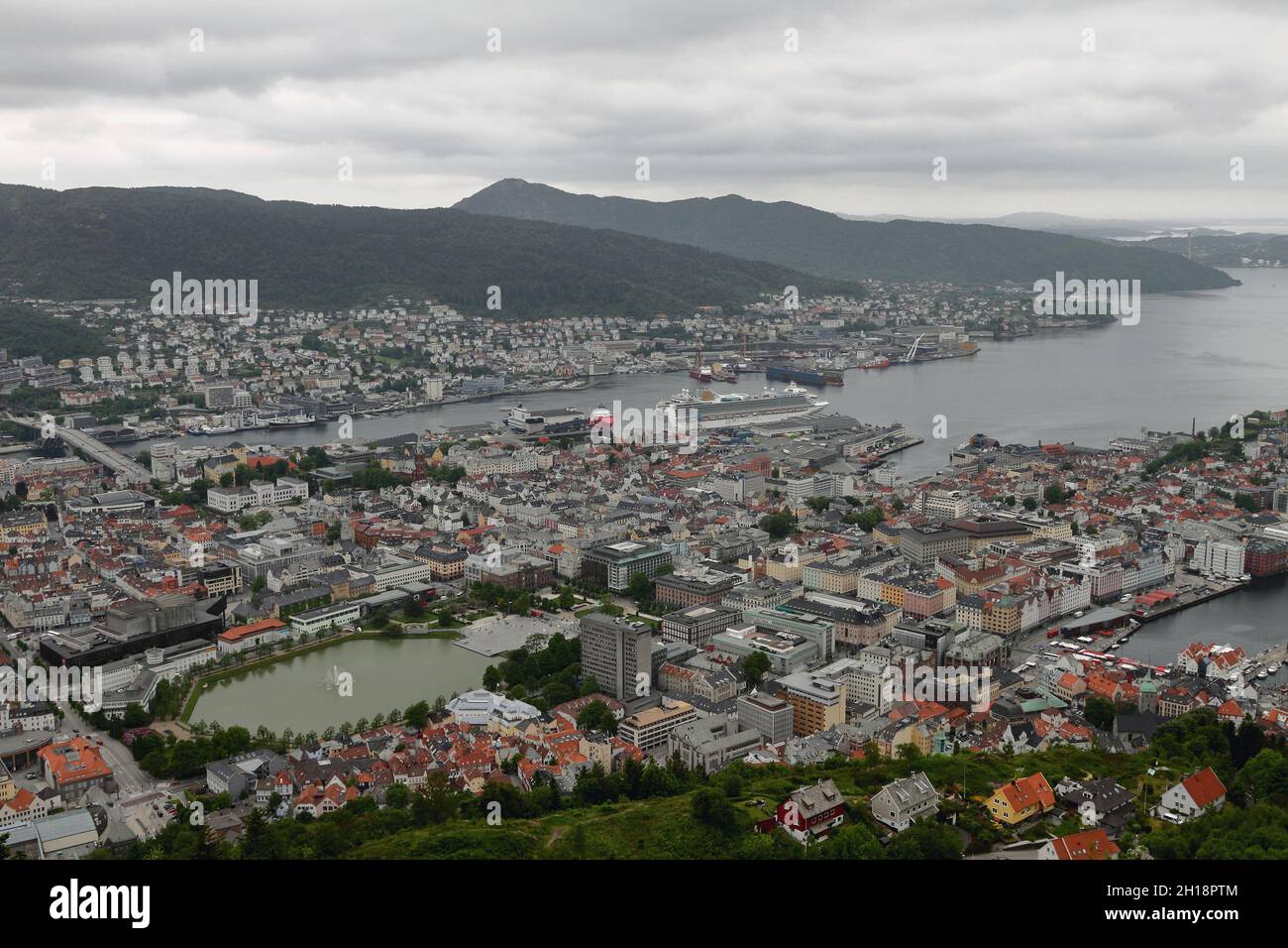 Port city on North Sea coast. Bergen, Norway Stock Photo