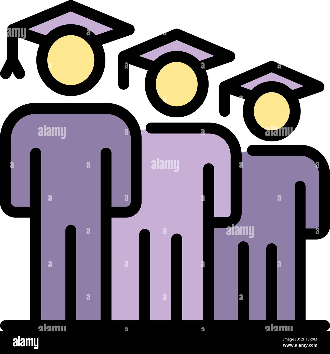 Graduated student icon. Outline graduated student vector icon color ...