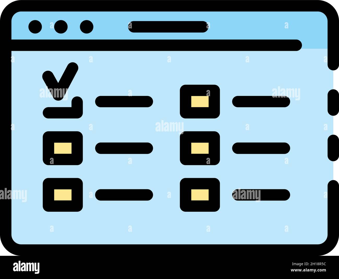 Web page window icon. Outline web page window vector icon color flat ...