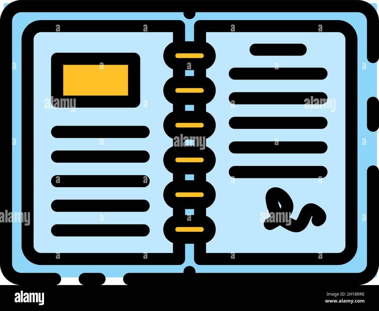 Open paper notebook icon. Outline open paper notebook vector icon color ...