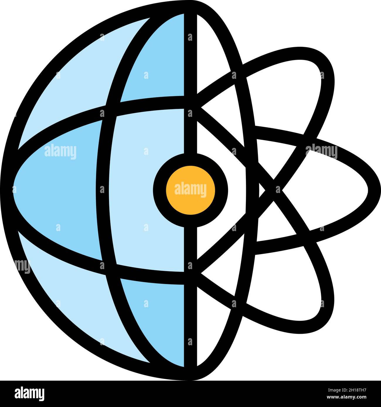 Global atom learning icon. Outline global atom learning vector icon