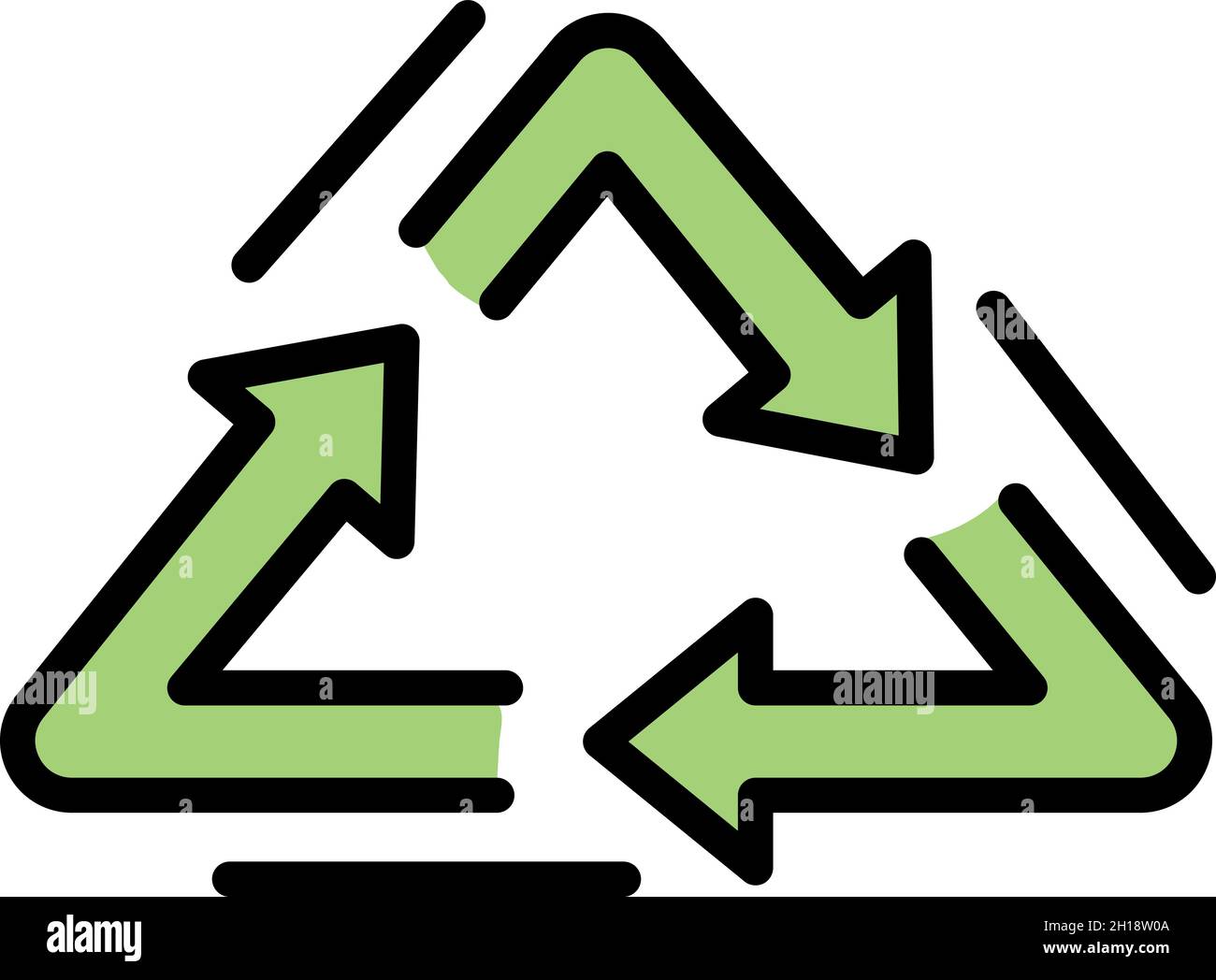 Recycle triangle icon. Outline recycle triangle vector icon color flat ...
