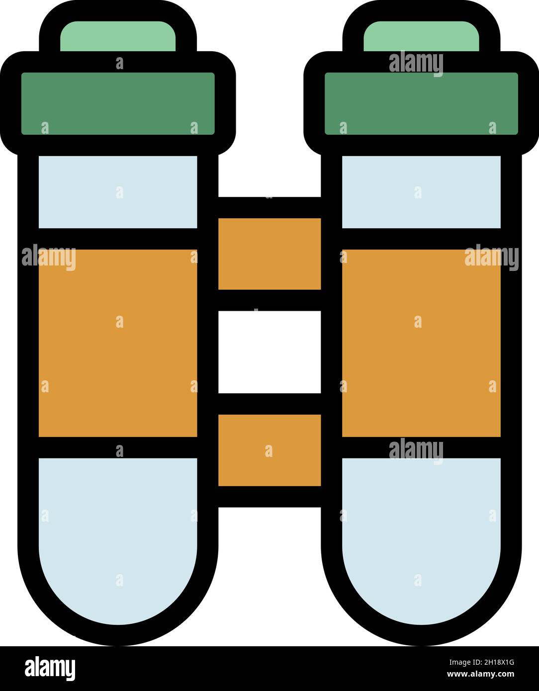 Plastic test tubes icon. Outline plastic test tubes vector icon color flat isolated Stock Vector