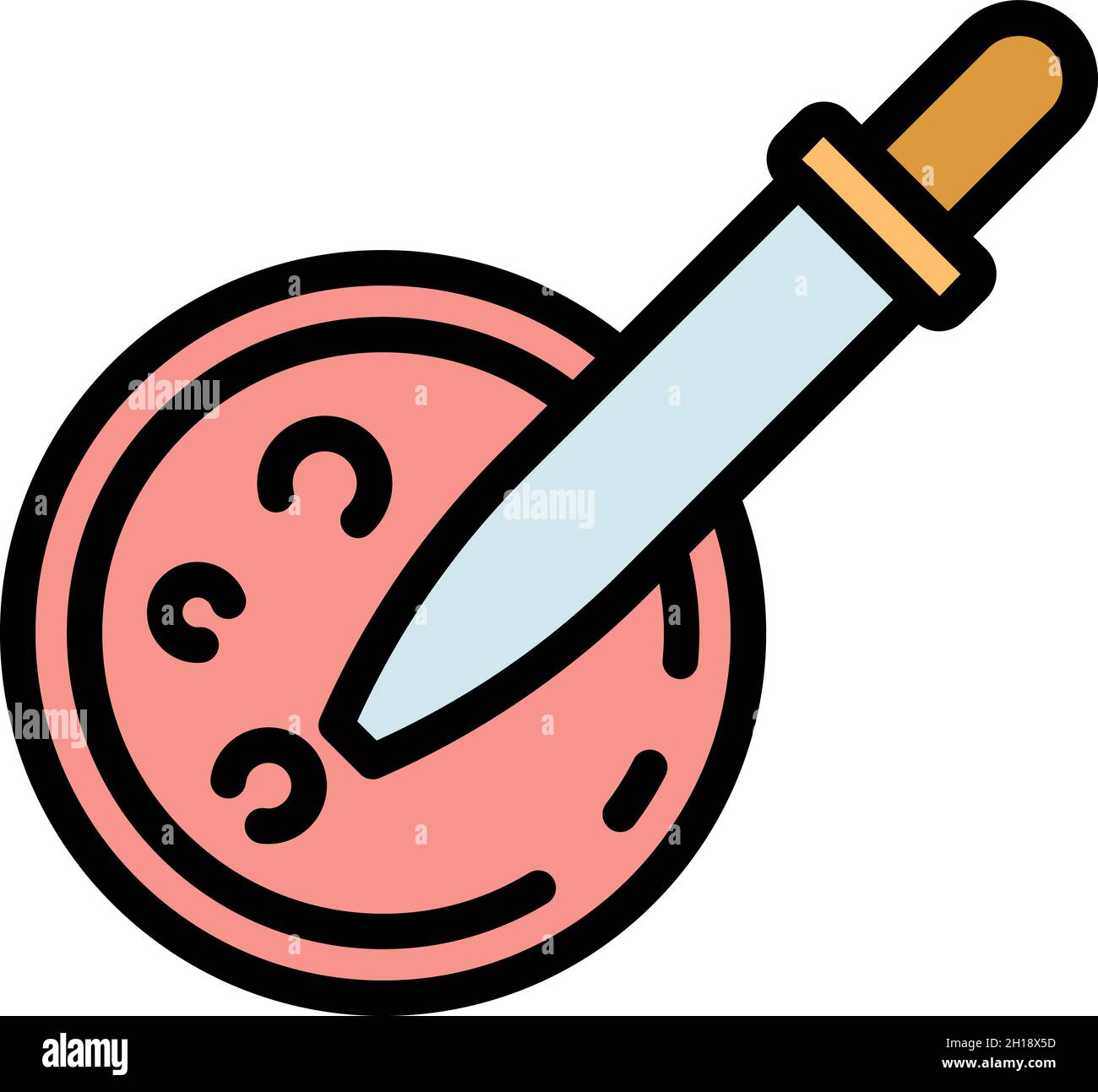 Blood test pot icon. Outline blood test pot vector icon color flat