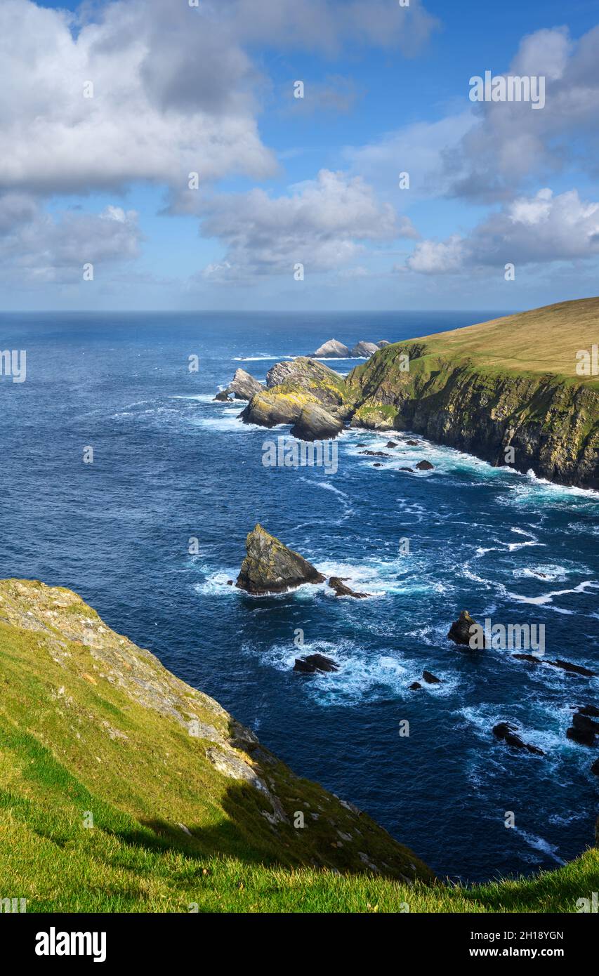 Clifftop view at Hermaness National Nature Reserve, Unst, Shetland, Scotland, UK Stock Photo