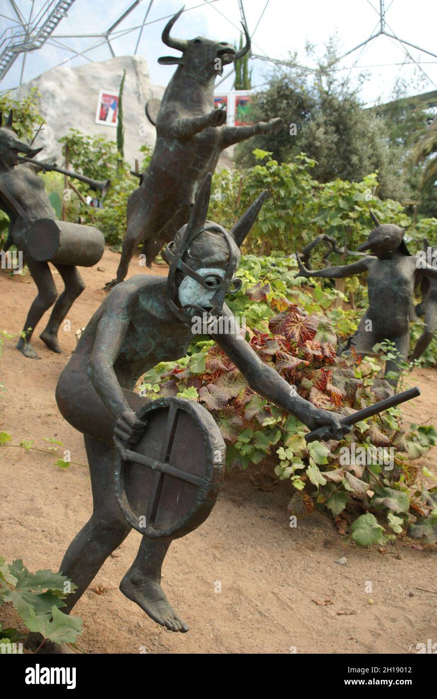 Sculptures at the Eden project Stock Photo