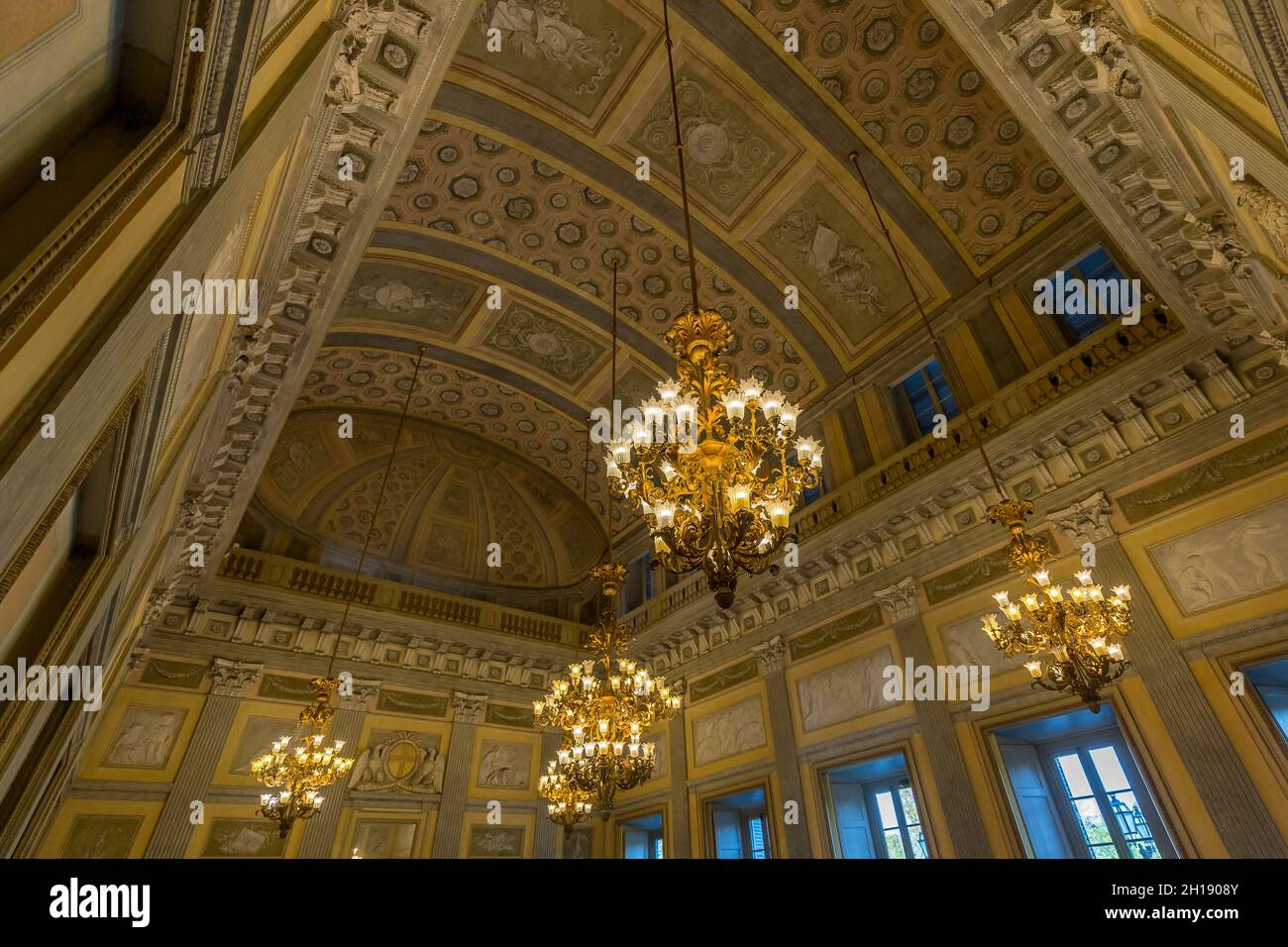 Monza, Italy October 16, 2021 interior real estate view of Reggia di