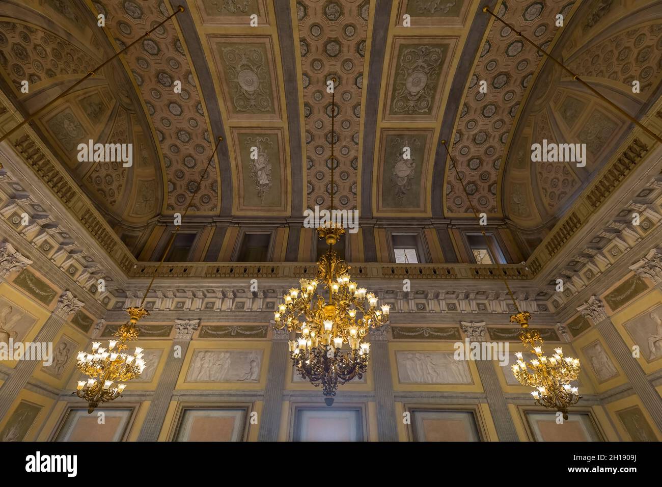 Monza, Italy October 16, 2021 interior real estate view of Reggia di