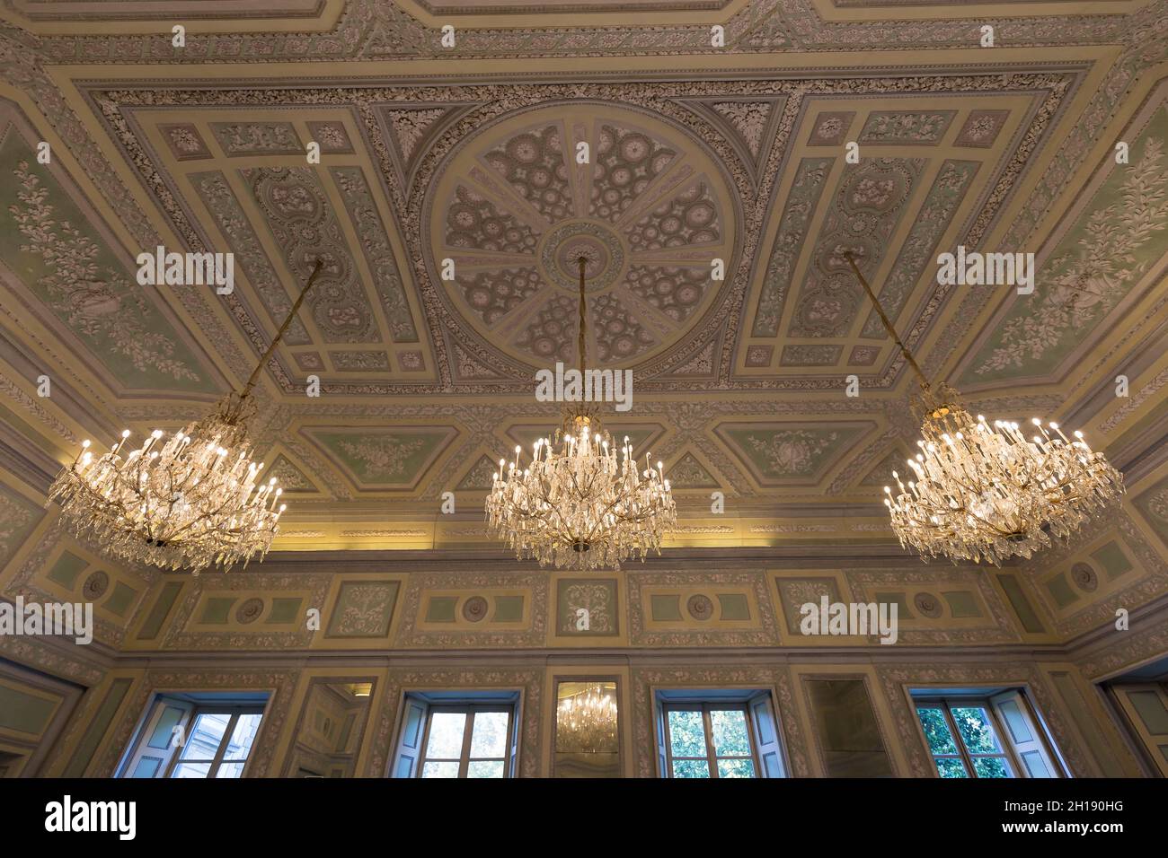 Monza, Italy October 16, 2021 interior real estate view of Reggia di