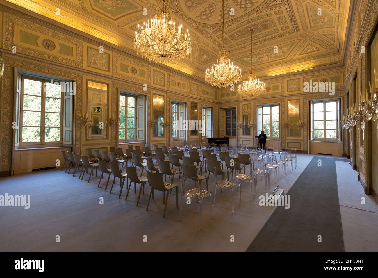Monza, Italy October 16, 2021 interior real estate view of Reggia di