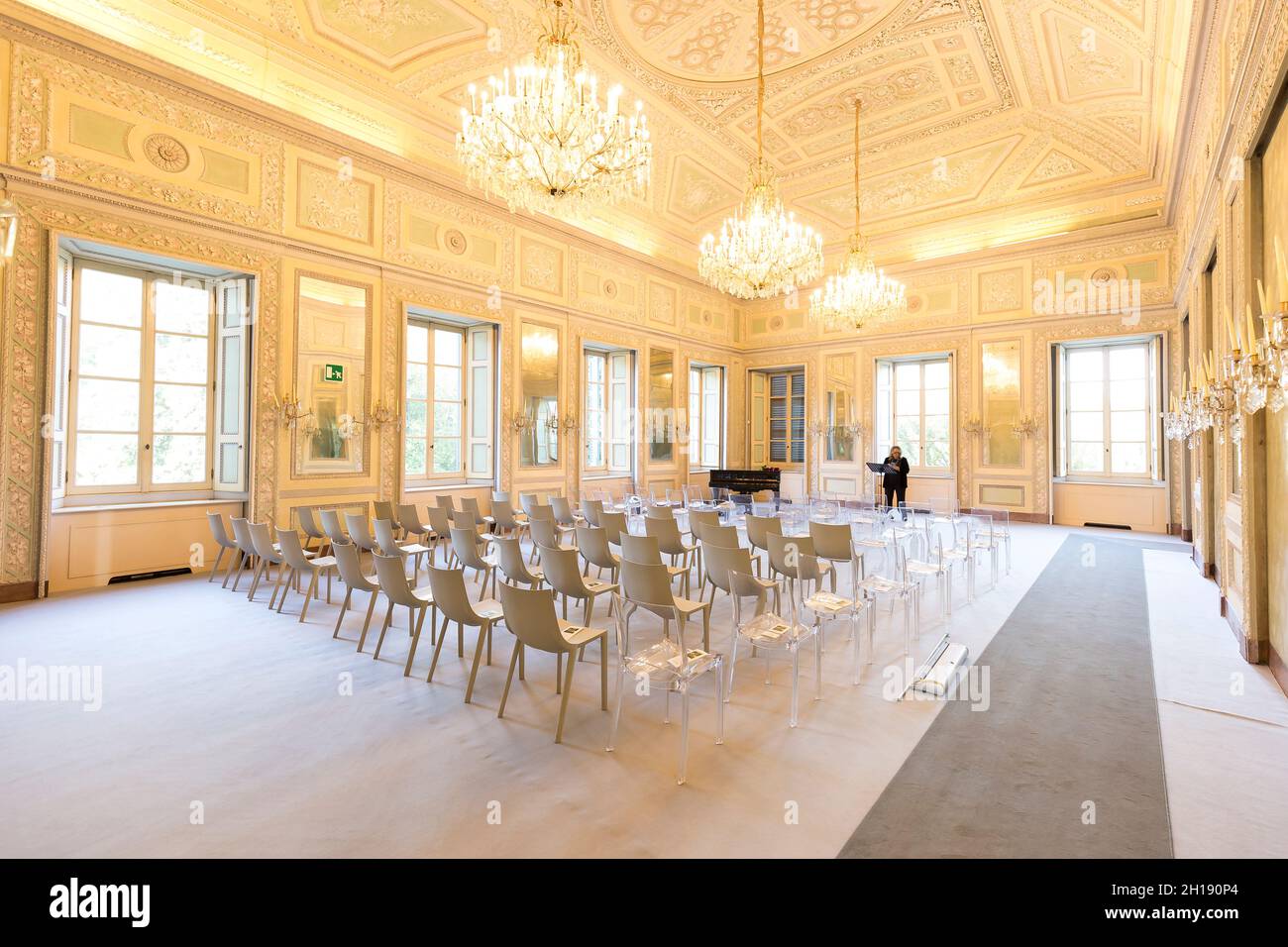 Monza, Italy October 16, 2021 interior real estate view of Reggia di