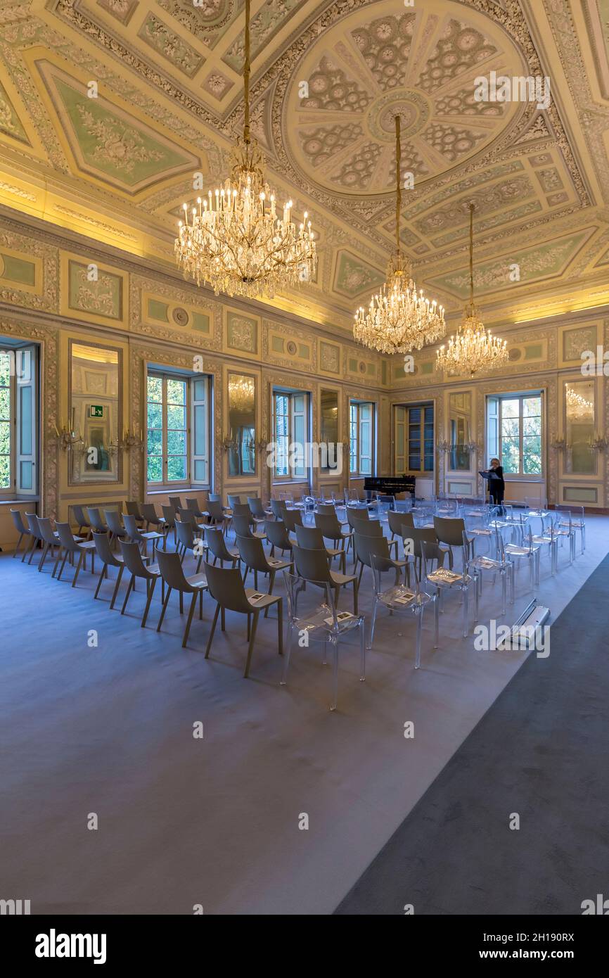 Monza, Italy October 16, 2021 interior real estate view of Reggia di