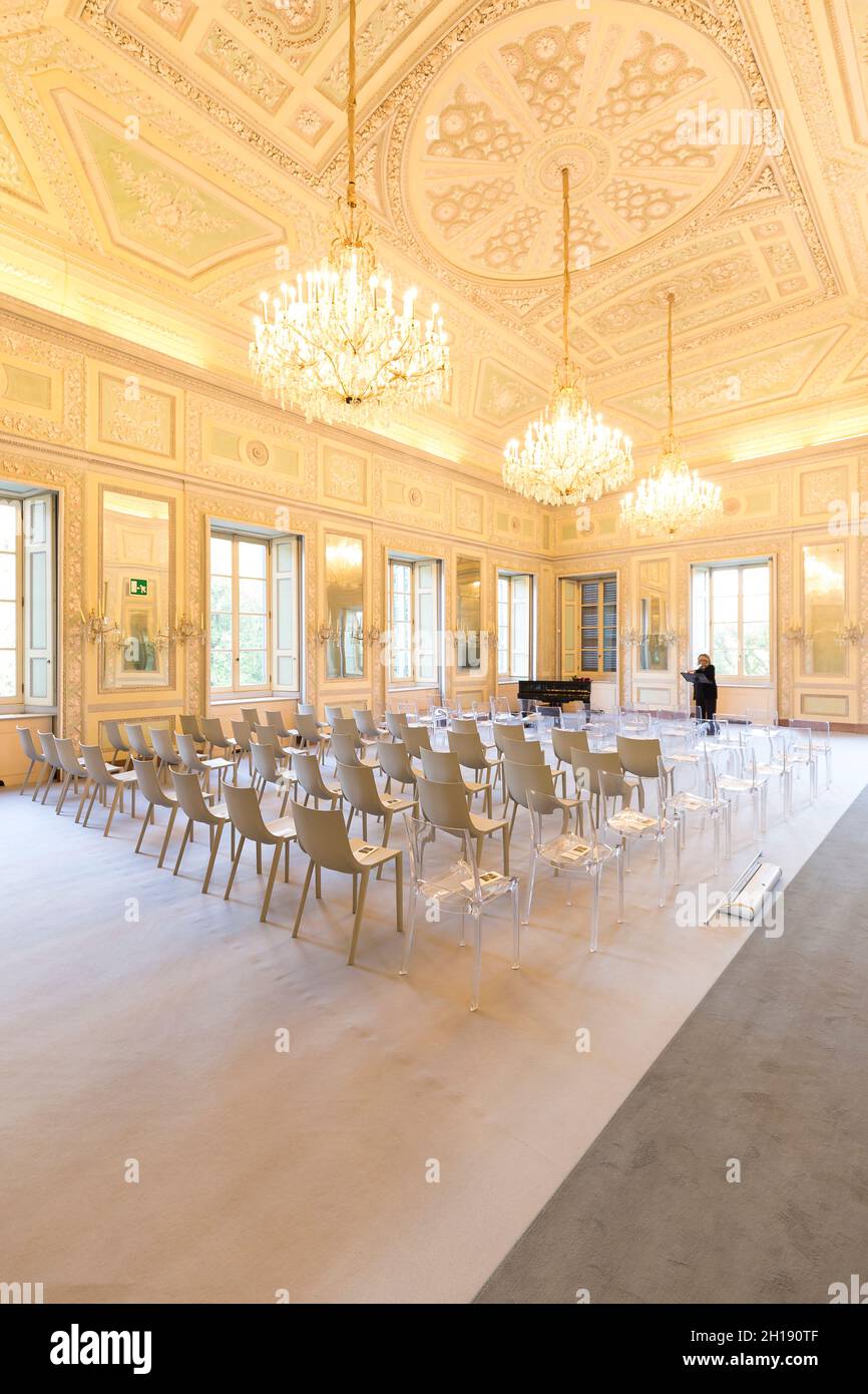 Monza, Italy October 16, 2021 interior real estate view of Reggia di