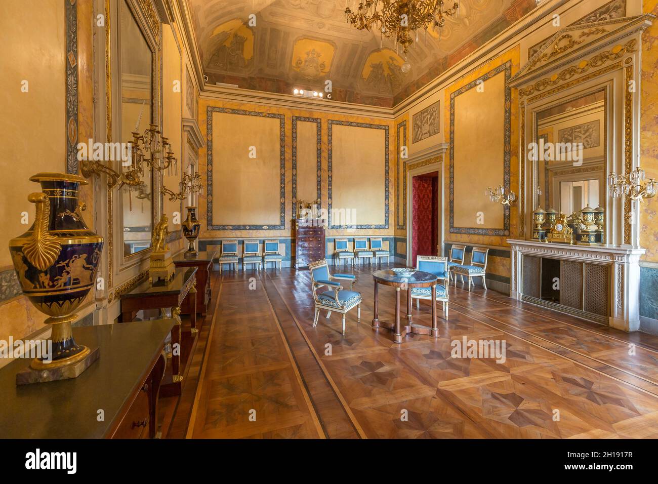 Monza, Italy October 16, 2021 interior real estate view of Reggia di