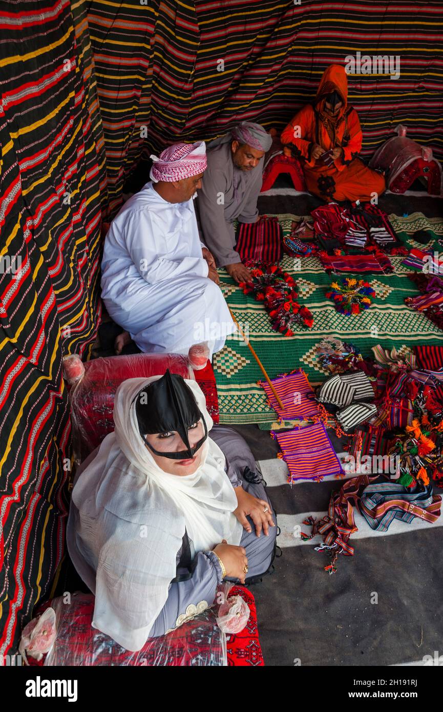 Bedouin family in a traditional tent Stock Photo - Alamy