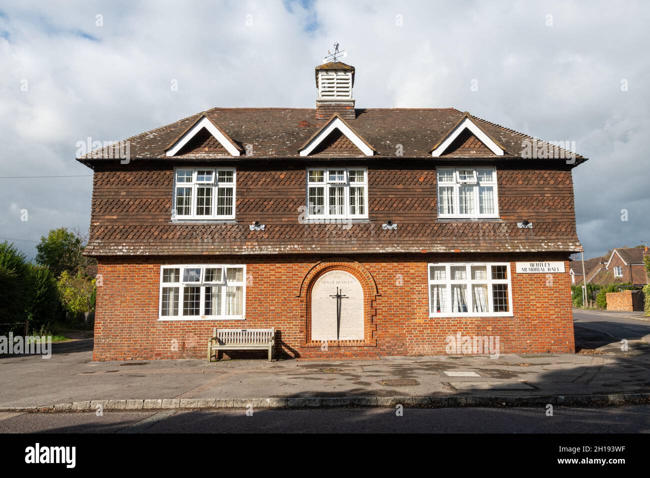 Hampshire village of Bentley, England, UK. Bentley Memorial Hall Stock