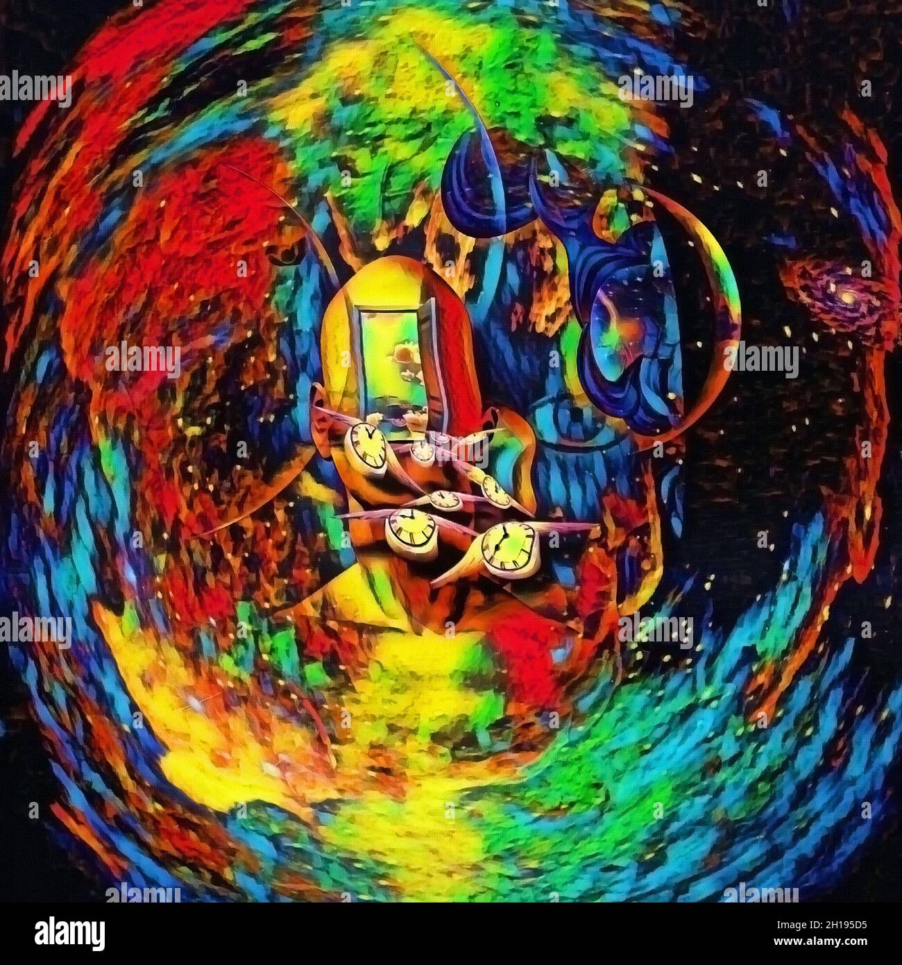 The Flow of Time. Unique surreal art. 3D rendering Stock Photo Alamy