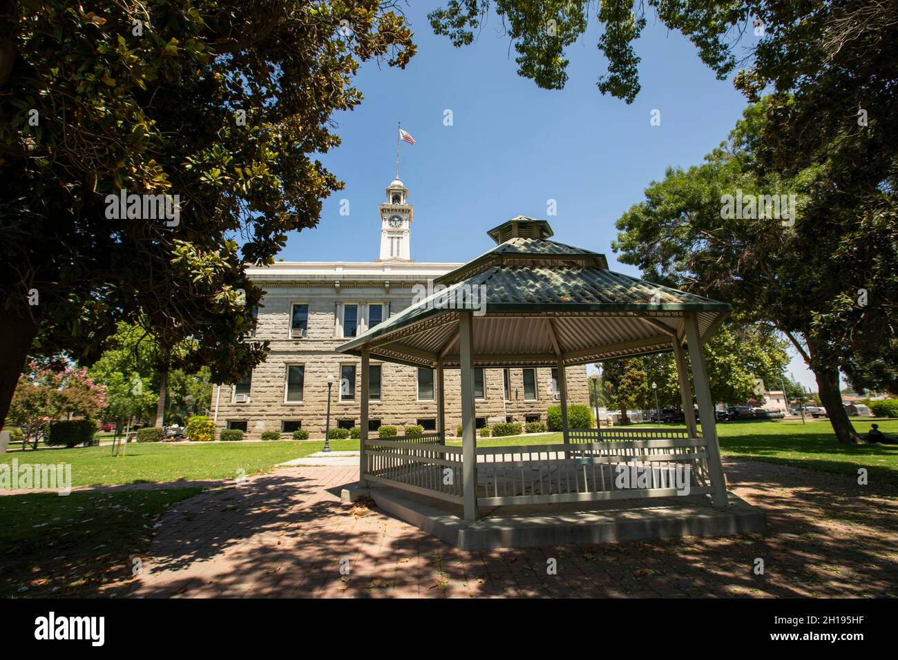 Daytime view of the historic public courthouse, constructed in 1900, of Madera, California, USA. Stock Photo