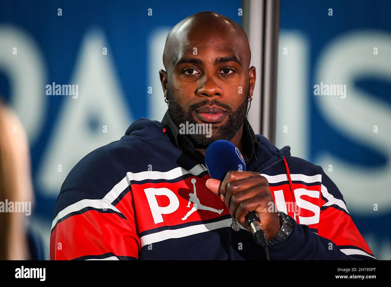 Paris, France, France. 15th Oct, 2021. Teddy RINER during the Ligue 1 match between Paris Saint-Germain (PSG) and Angers SCO at Parc des Princes stadium on October 15, 2021 in Paris, France. (Credit Image: © Matthieu Mirville/ZUMA Press Wire) Stock Photo