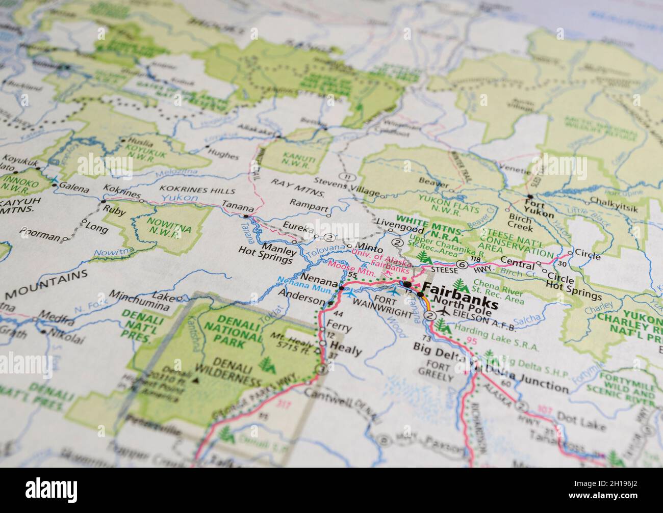 Map of the city of Fairbanks, AK Stock Photo Alamy