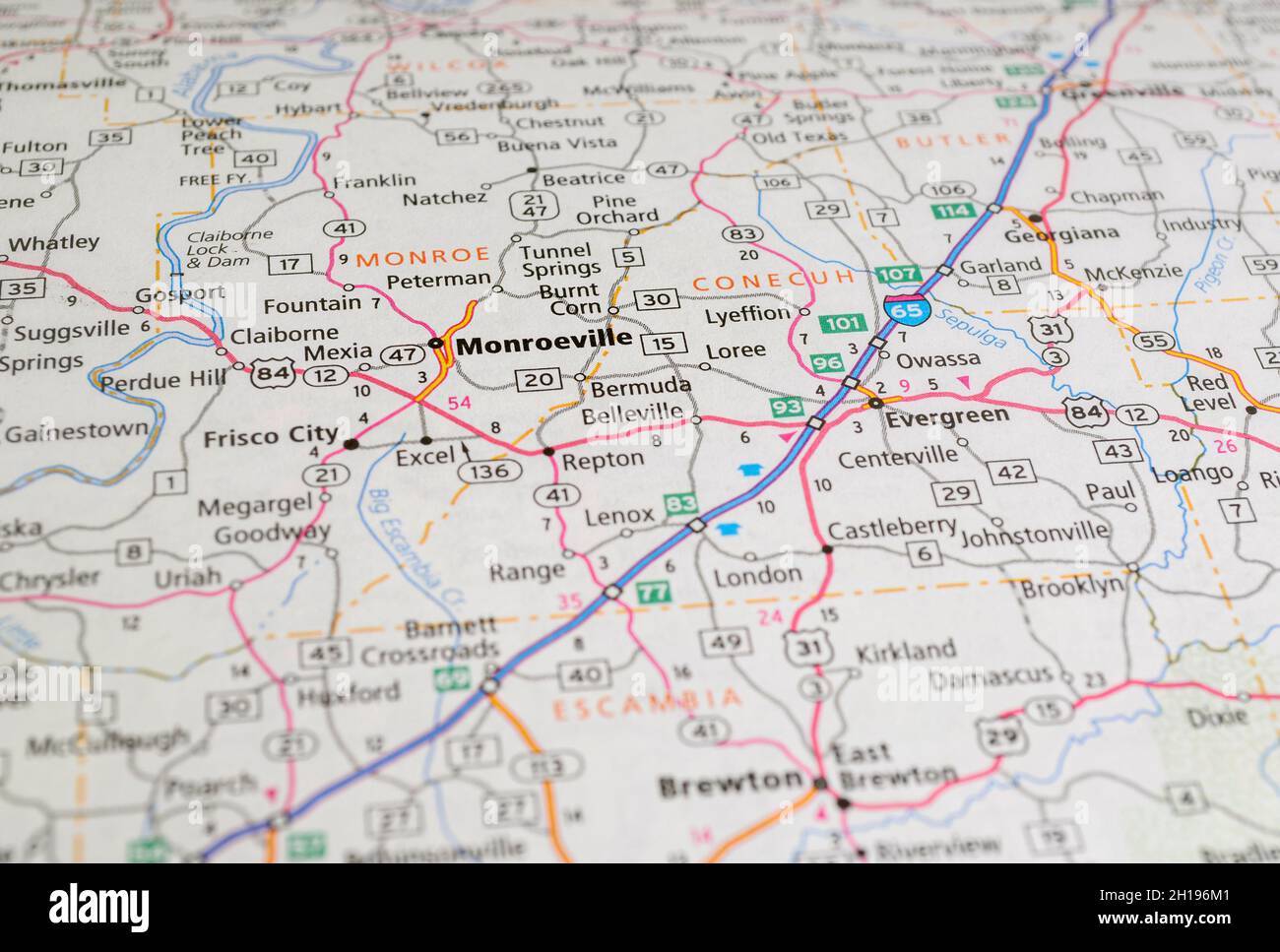 Monroeville alabama map hi-res stock photography and images - Alamy