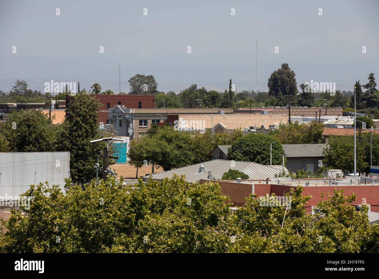 Daytime view of the urban core of downtown Madera, California, USA. Stock Photo