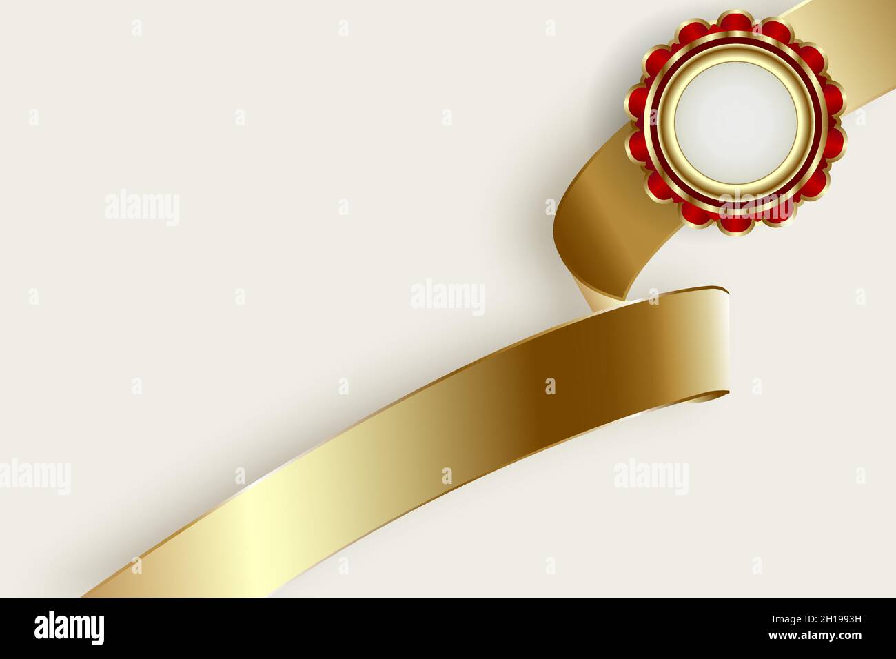 Vector illustration of Gold ribbon. Certificate element design Stock ...