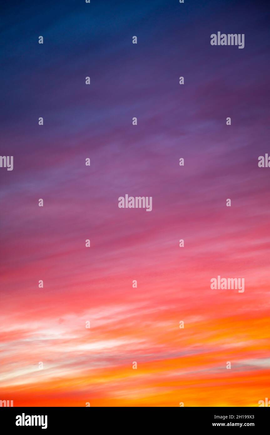 Beautifully Dramatic Sunrise or Sunset with Clouds. Stock Photo