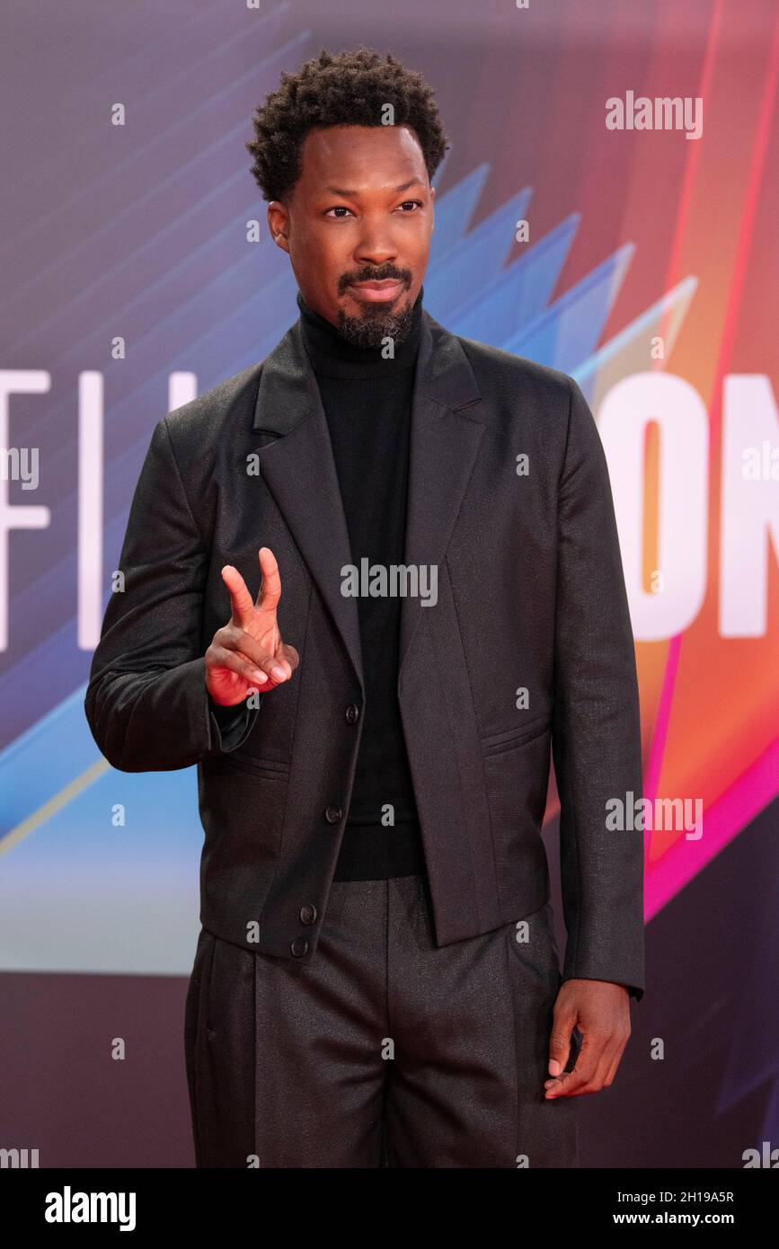 London, UK. 17th Oct, 2021. LONDON, ENGLAND - OCTOBER 17: Corey Hawkins attends the closing night gala of 'The Tragedy of Macbeth' during the 65th BFI London Film Festival at The Royal Festival Hall on October 17, 2021 in London, England. Photo by Gary Mitchell/Alamy Live News Stock Photo