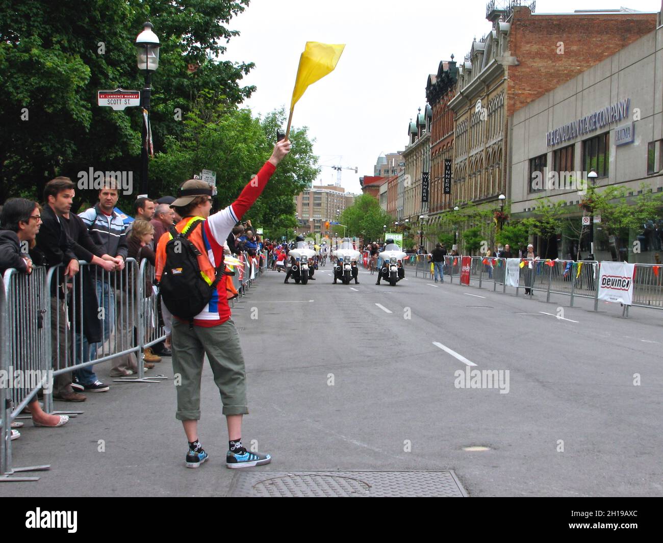 Toronto, Ontario / Canada - May 30, 2008: The start of the Road Cycling Championship Stock Photo