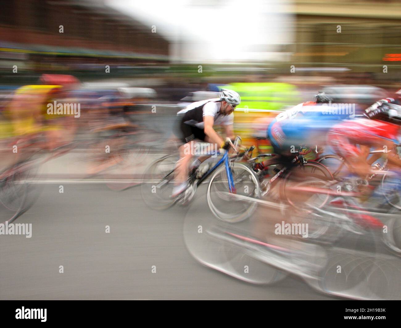Panning shot of motion in the Road Cycling Championship Stock Photo - Alamy