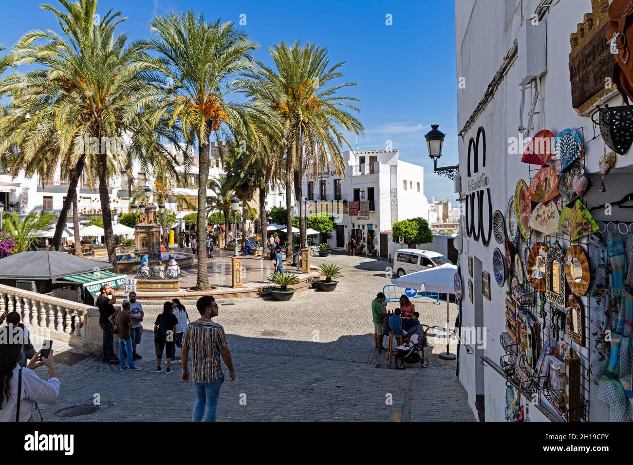 spain square in Vejer de la Frontera in Andalusia Stock Photo