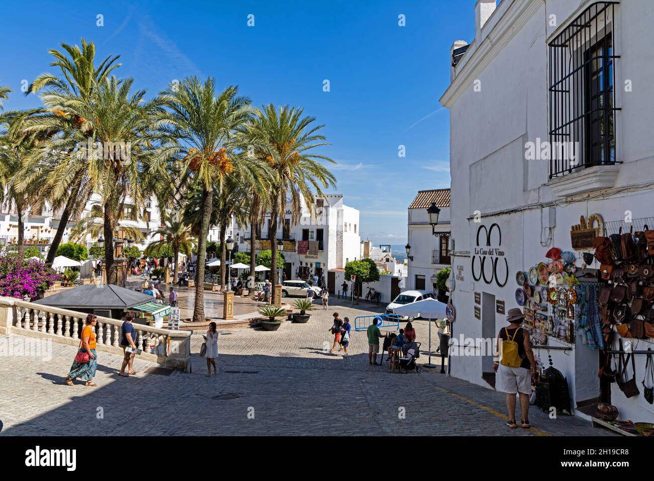 spain square in Vejer de la Frontera in Andalusia Stock Photo