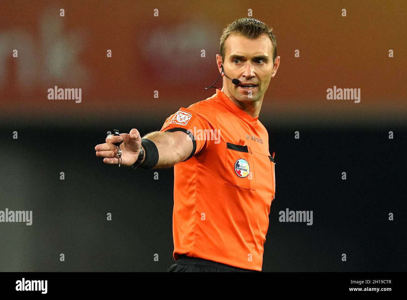 Gent, Belgium. 17th Oct, 2021. GENT, BELGIUM - OCTOBER 17: Referee ...