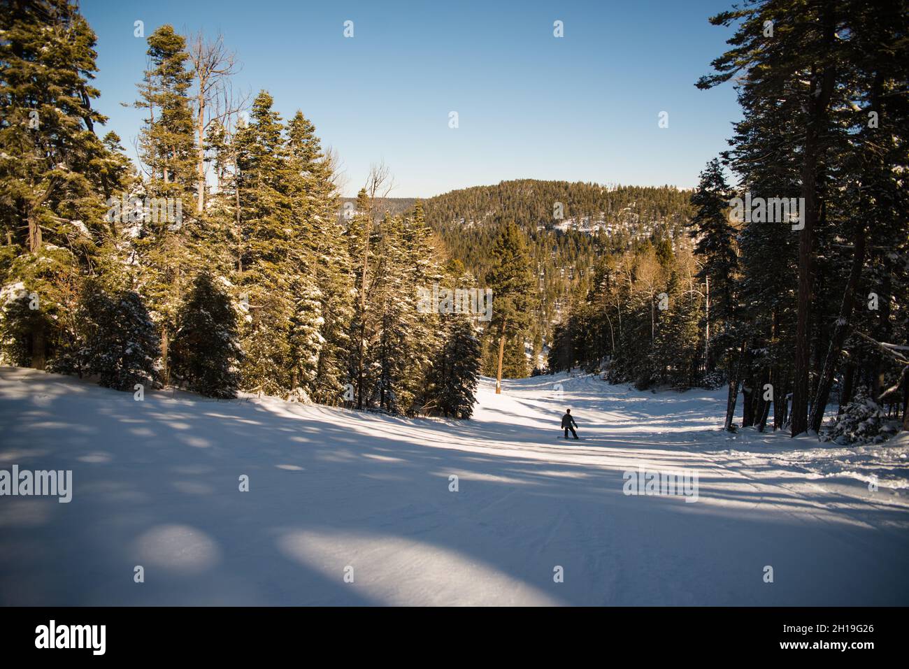 Snow covered mountains in Cloudcroft, New Mexico Stock Photo Alamy