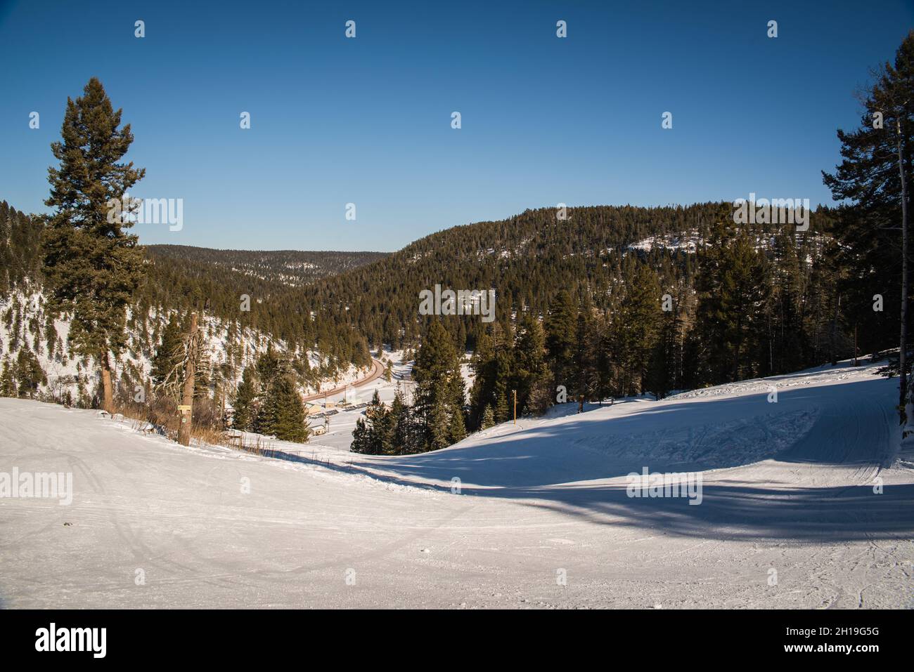 Snow covered mountains in Cloudcroft, New Mexico Stock Photo Alamy