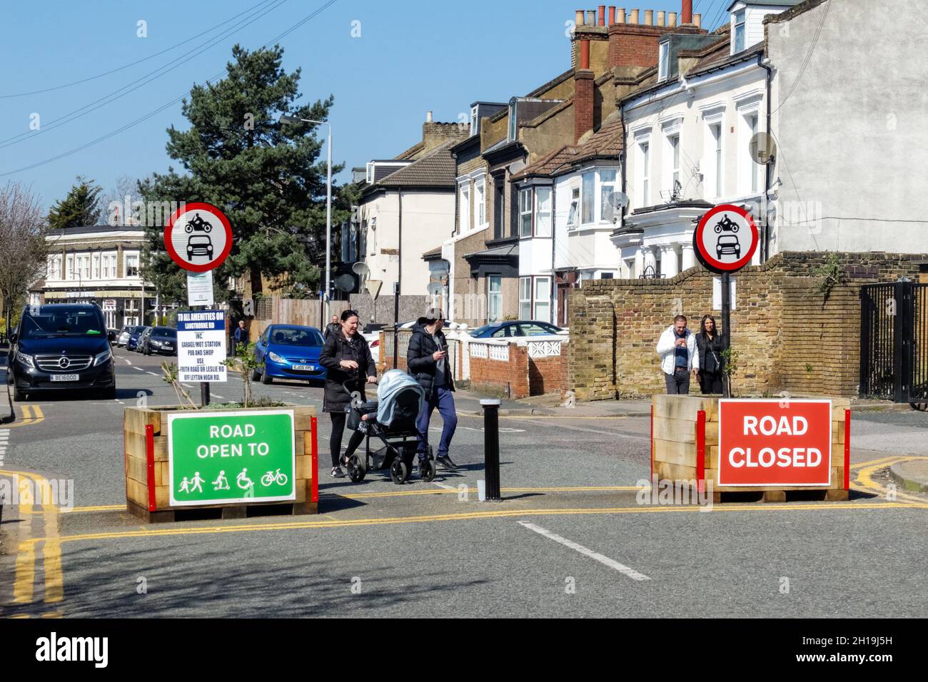 Low-traffic neighbourhood area (LTN) in Leyton, London, England United Kingdom UK Stock Photo