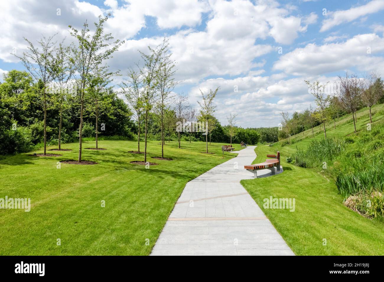 London Blossom Garden, COVID-19 Pandemic Memorial Garden at Queen Elizabeth Olympic Park, London England United Kingdom UK Stock Photo