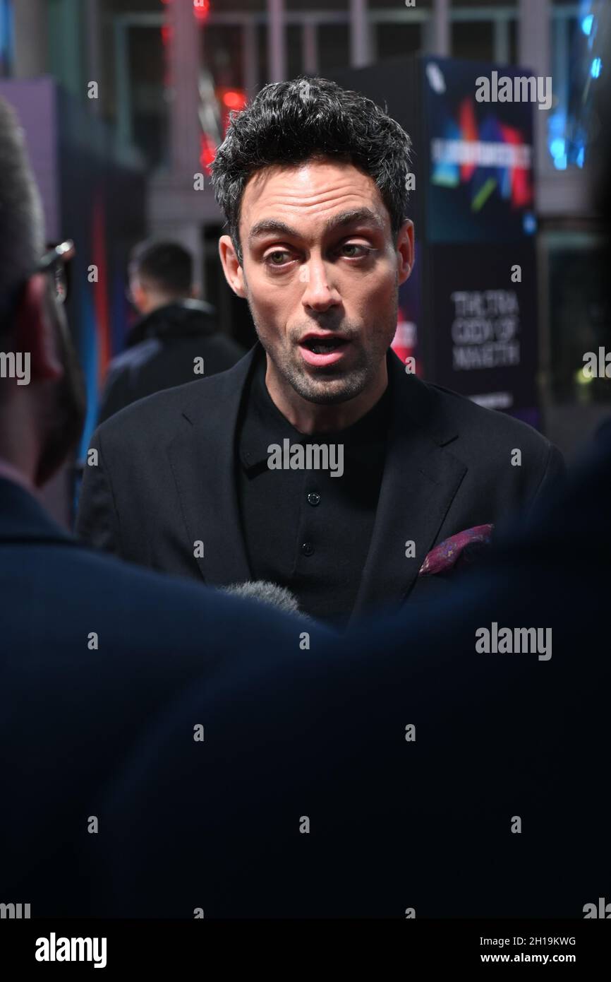 London, UK. Oct 17th 2021: Alex Hassel attended The Tragedy of Macbeth to close 65th BFI London Film Festival, 17 October 2021 Southbank Centre, Royal Festival Hall, London, UK. Credit: Picture Capital/Alamy Live News Stock Photo
