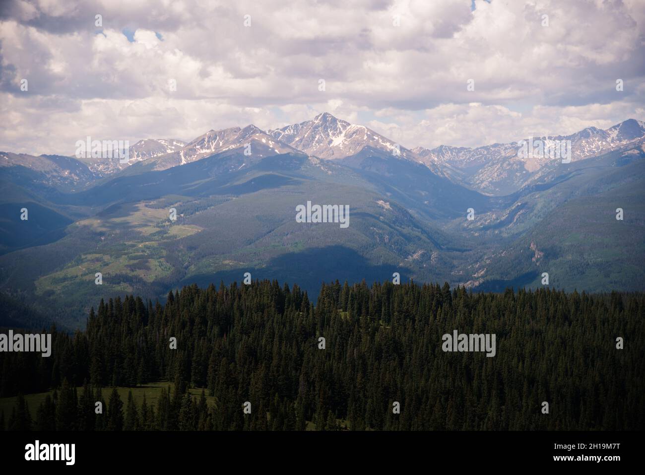 Landscape view of Vail Mountain in the summertime in Vail, Colorado ...