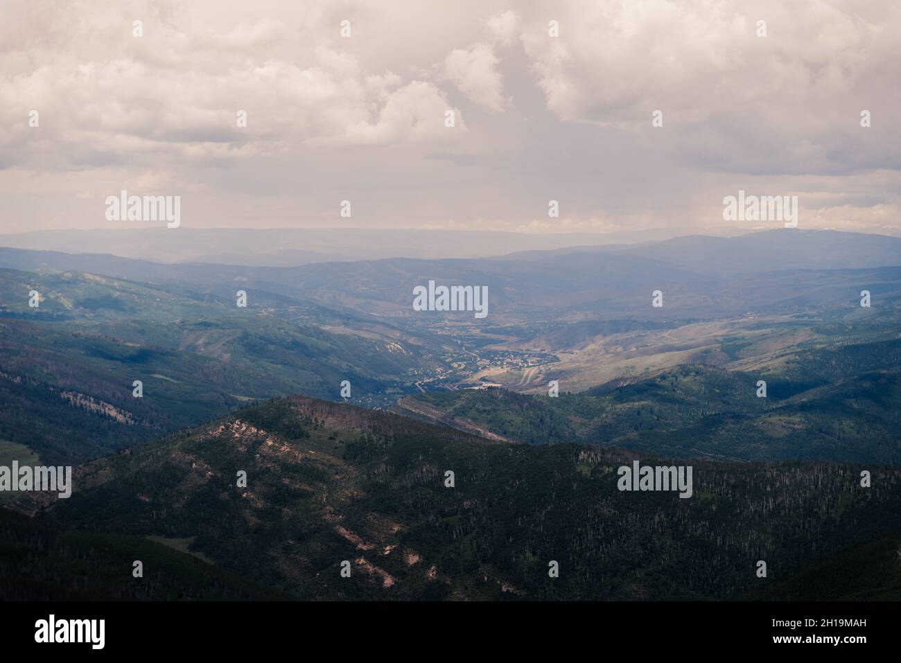 Landscape view of Vail Mountain in the summertime in Vail, Colorado ...