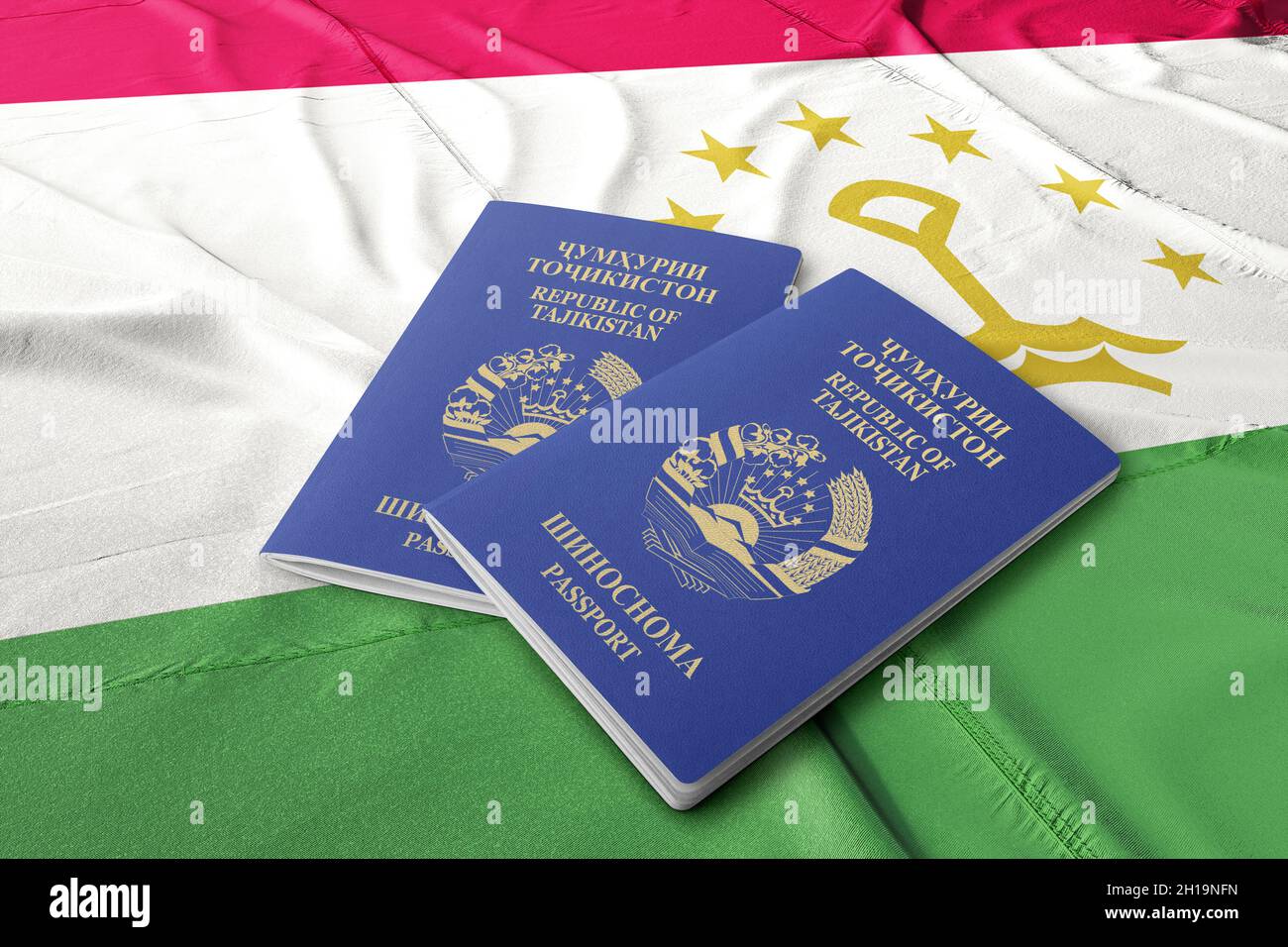 Tajikistan passport on the Tajikistan flag, Tajik nationality, Asian